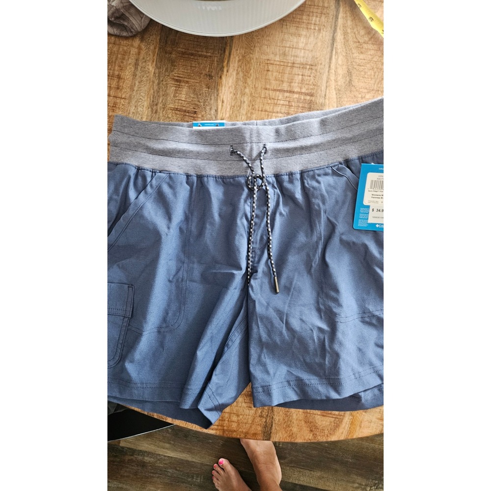 NWT Women's Blue/Grey Columbia Gavin Ridge Pull On Cargo Shorts   6in sz 6